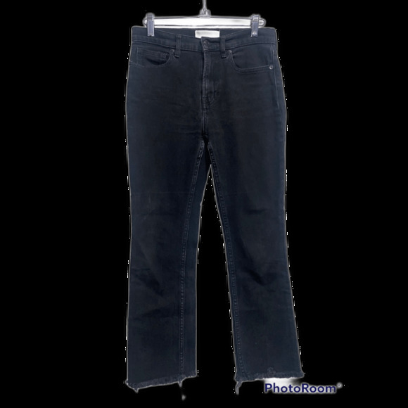 Everlane High Rise Kick Crop Jeans Black Denim Size 26 - Picture 1 of 5